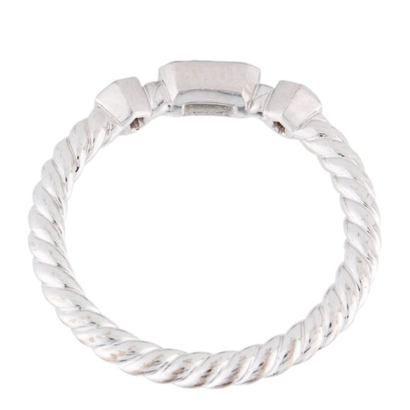 DAVID YURMAN 18K 750 WHITE GOLD DIAMOND NOVELLA STACK BAND RING - Picture 9 of 11